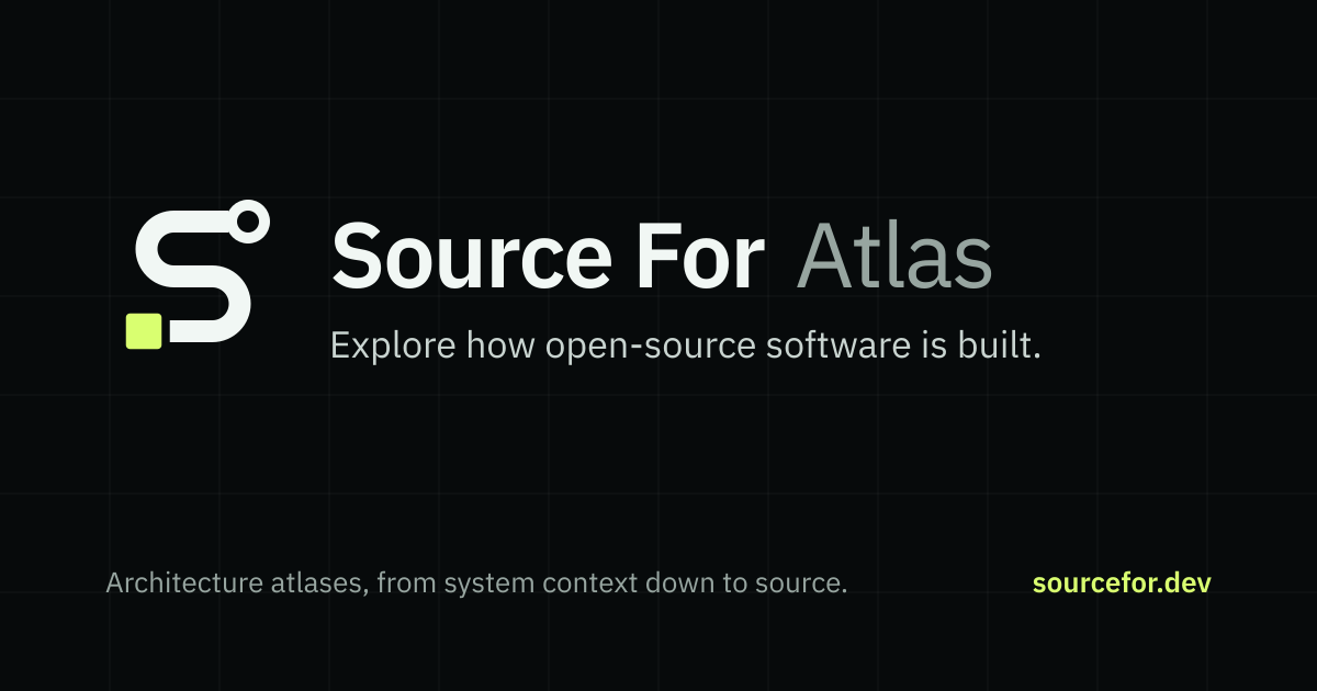 Source For Atlas — Architecture atlases of open-source software, from system context down to the exact…